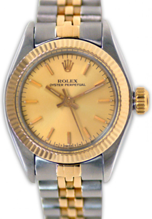 Rolex 6719 Yellow Gold & Steel on Jubilee, Fluted Bezel Champagne with Gold Index
